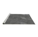 Sideview of Machine Washable Transitional Gunmetal Gray Rug, wshpat1640gry