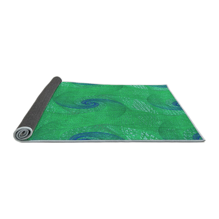 Thickness of Patterned Spring Green Rug, pat1640lblu
