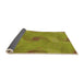 Thickness of Patterned Dark Yellow Green Rug, pat1640org