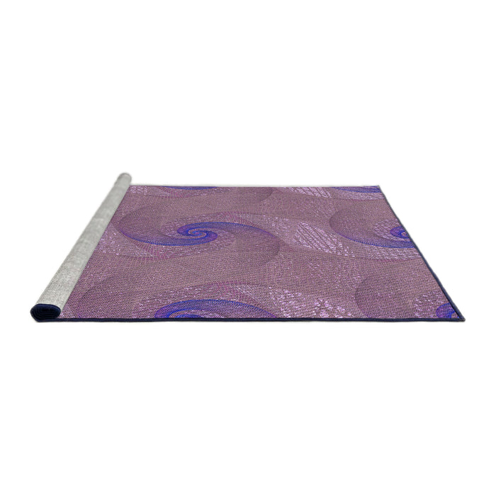 Sideview of Machine Washable Transitional French Lilac Purple Rug, wshpat1640pur