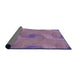 Thickness of Patterned French Lilac Purple Rug, pat1640pur