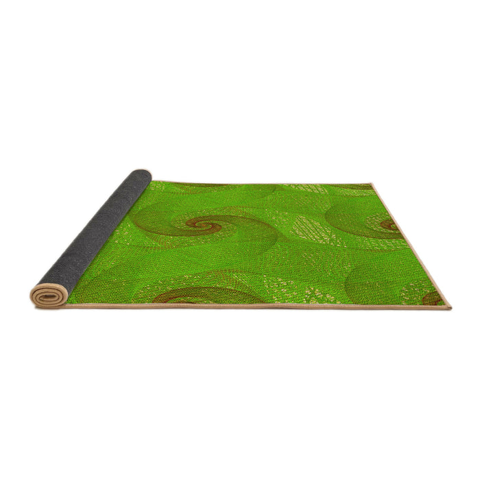 Thickness of Patterned Bright Green Rug, pat1640yw