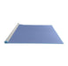 Sideview of Machine Washable Transitional Sky Blue Rug, wshpat1641blu