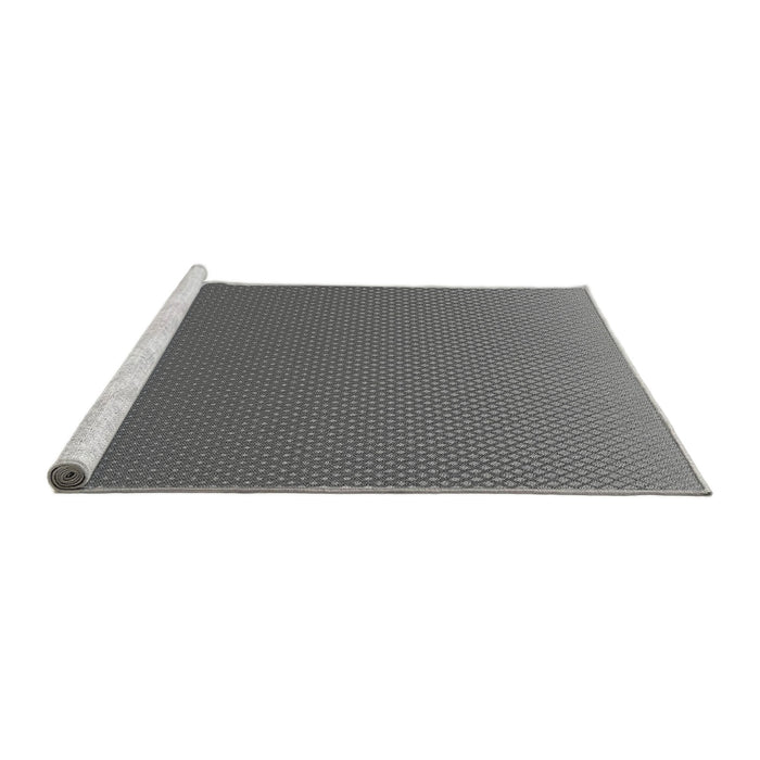 Sideview of Machine Washable Transitional Gunmetal Gray Rug, wshpat1641gry
