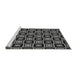 Sideview of Machine Washable Transitional Midnight Gray Rug, wshpat1642gry