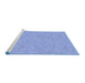 Sideview of Machine Washable Transitional Sky Blue Rug, wshpat1643blu