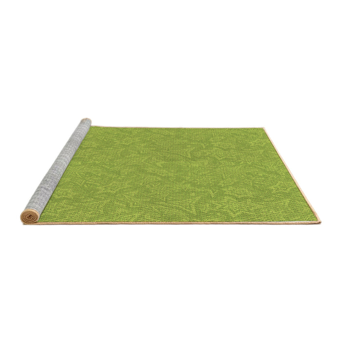 Sideview of Machine Washable Transitional Green Rug, wshpat1643brn