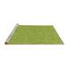 Sideview of Machine Washable Transitional Green Rug, wshpat1643brn