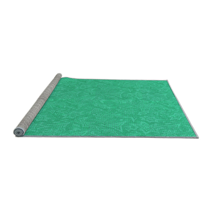 Sideview of Machine Washable Transitional Spring Green Rug, wshpat1643lblu