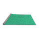 Sideview of Machine Washable Transitional Spring Green Rug, wshpat1643lblu