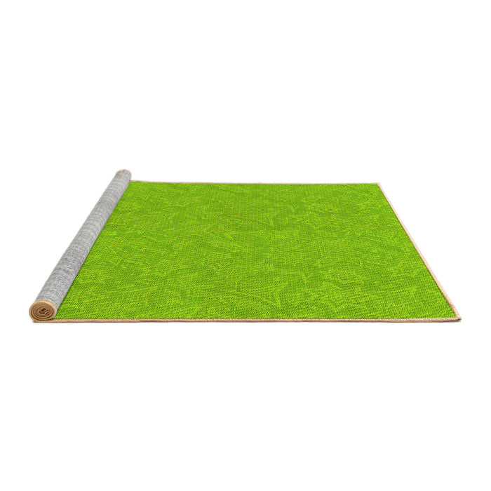 Sideview of Machine Washable Transitional Green Rug, wshpat1643yw