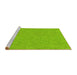 Sideview of Machine Washable Transitional Green Rug, wshpat1643yw