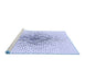 Sideview of Machine Washable Transitional Lavender Blue Rug, wshpat1644blu