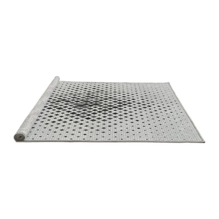 Sideview of Machine Washable Transitional Platinum Gray Rug, wshpat1644gry
