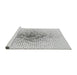 Sideview of Machine Washable Transitional Platinum Gray Rug, wshpat1644gry