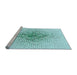 Sideview of Machine Washable Transitional Electric Blue Rug, wshpat1644lblu