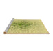 Sideview of Machine Washable Transitional Green Rug, wshpat1644yw