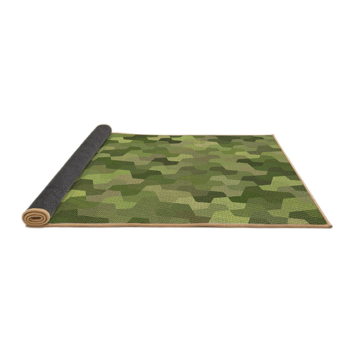 Thickness of Patterned Fern Green Rug, pat1645brn