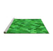 Sideview of Machine Washable Transitional Lime Green Rug, wshpat1645grn