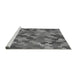 Sideview of Machine Washable Transitional Grey Gray Rug, wshpat1645gry