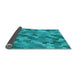 Thickness of Patterned Aqua Cyan Blue Rug, pat1645lblu