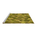 Sideview of Machine Washable Transitional Dark Yellow Green Rug, wshpat1645org