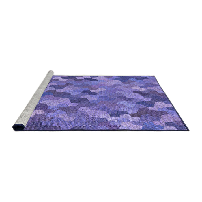 Sideview of Machine Washable Transitional Purple Mimosa Purple Rug, wshpat1645pur