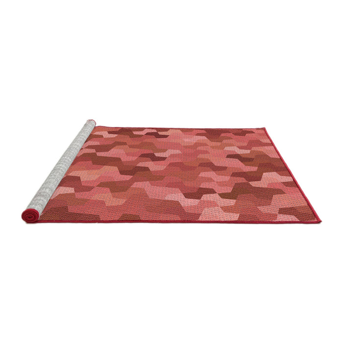 Sideview of Machine Washable Transitional Red Rug, wshpat1645rd