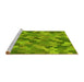 Sideview of Machine Washable Transitional Dark Lime Green Rug, wshpat1645yw