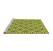 Sideview of Machine Washable Transitional Neon Yellow Green Rug, wshpat1646brn