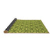 Thickness of Patterned Neon Yellow Green Rug, pat1646brn