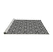 Sideview of Machine Washable Transitional Grey Gray Rug, wshpat1646gry