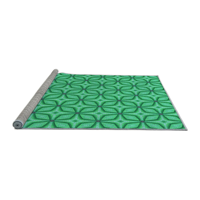 Sideview of Machine Washable Transitional Medium Spring Green Rug, wshpat1646lblu