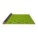 Thickness of Patterned Dark Lime Green Rug, pat1646yw