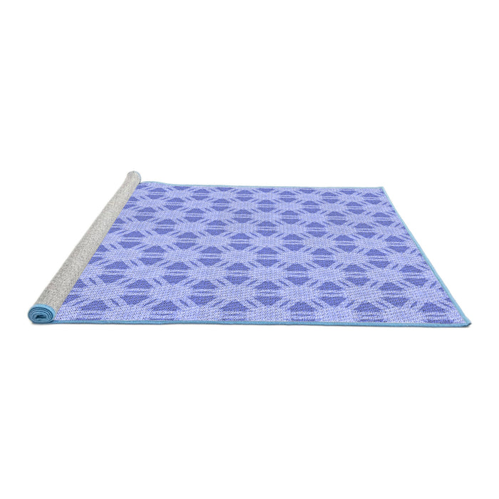 Sideview of Machine Washable Transitional Light Slate Blue Rug, wshpat1647blu