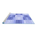 Sideview of Machine Washable Transitional Light Slate Blue Rug, wshpat1649blu