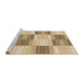 Sideview of Machine Washable Transitional Copper Brown Rug, wshpat1649brn