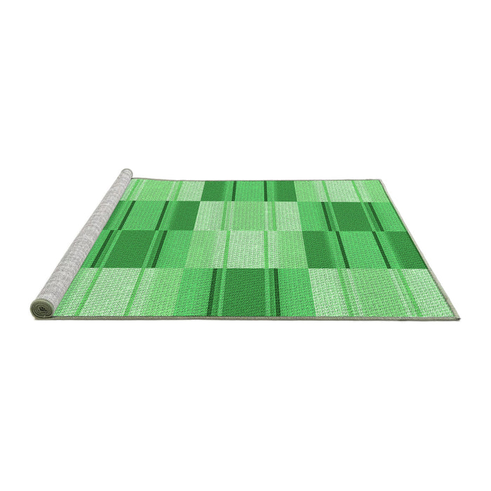 Sideview of Machine Washable Transitional Green Rug, wshpat1649grn