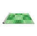 Sideview of Machine Washable Transitional Green Rug, wshpat1649grn