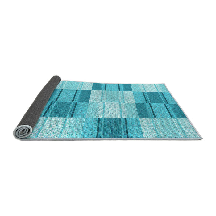 Thickness of Patterned Dark Turquoise Green Rug, pat1649lblu