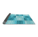 Thickness of Patterned Dark Turquoise Green Rug, pat1649lblu