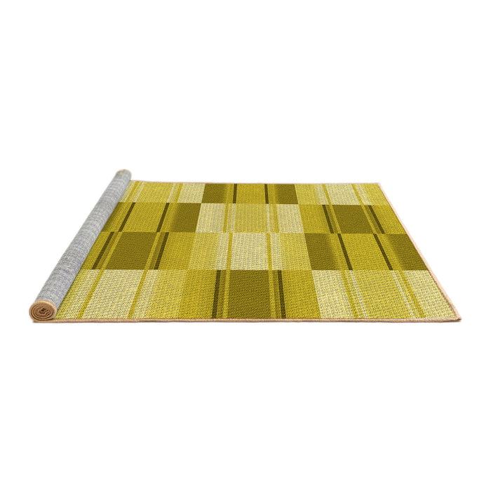 Sideview of Machine Washable Transitional Bold Yellow Rug, wshpat1649yw