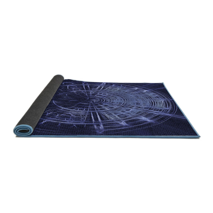 Thickness of Patterned Night Blue Rug, pat165blu