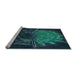 Sideview of Machine Washable Transitional Dark Cyan Green Rug, wshpat165lblu