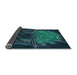 Thickness of Patterned Dark Cyan Green Rug, pat165lblu