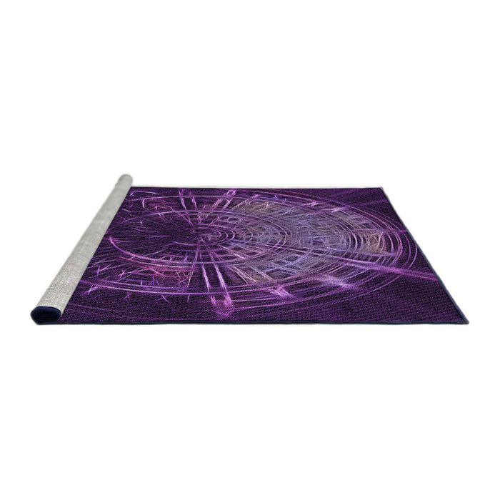Sideview of Machine Washable Transitional Dark Purple Rug, wshpat165pur