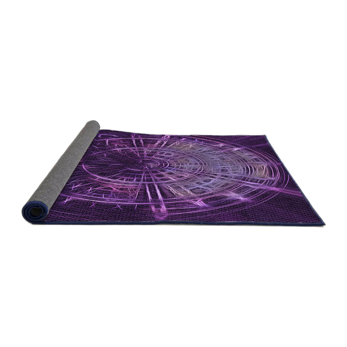 Thickness of Patterned Dark Purple Rug, pat165pur