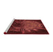 Sideview of Machine Washable Transitional Red Rug, wshpat165rd