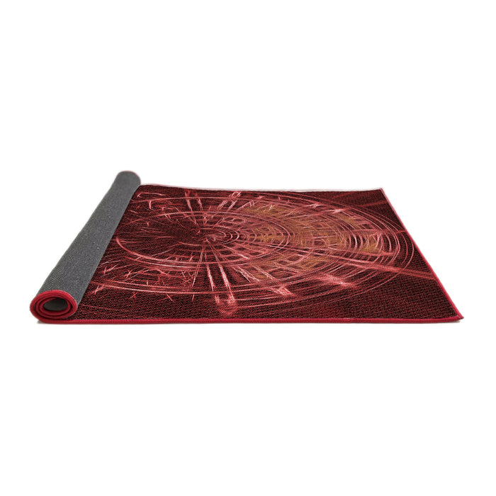 Thickness of Patterned Red Rug, pat165rd