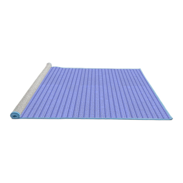 Sideview of Machine Washable Transitional Denim Blue Rug, wshpat1651blu
